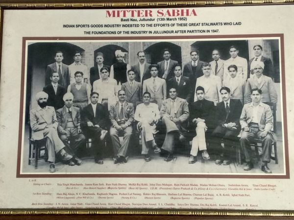 The Stalwarts Of Jalandhar Sports Goods Industry Poses In 1952 Under Mitter Sabha Platform